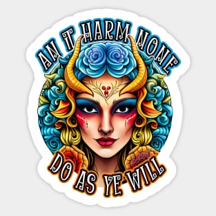 An It Harm None, Do As Ye Will - Daemon I Sticker